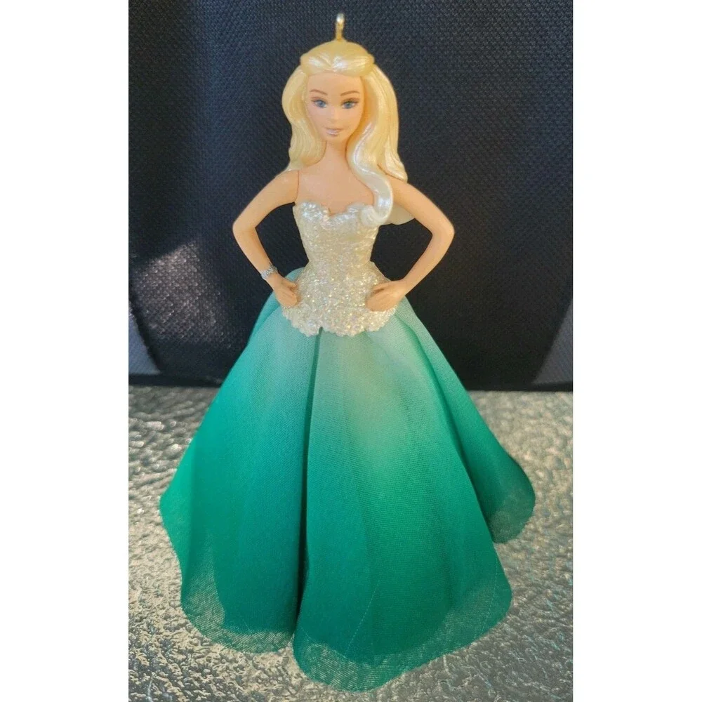 Hallmark Keepsake Christmas Ornament 2016 Holiday Barbie Doll Green Dress